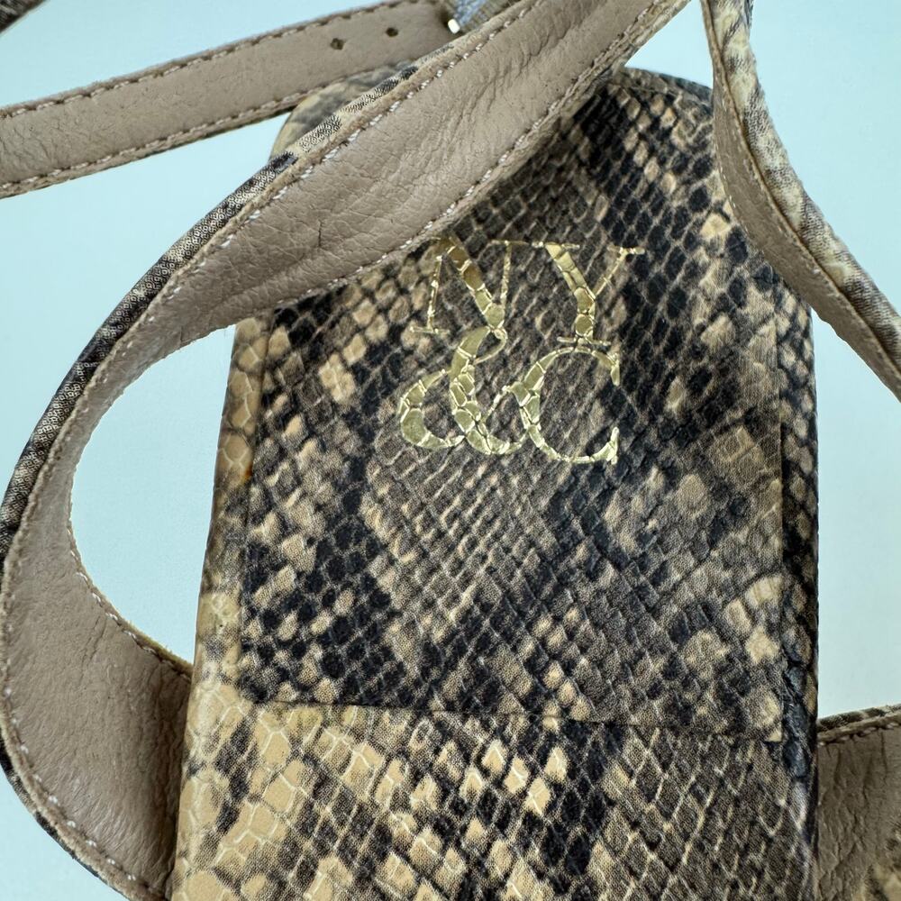 NEW YORK & CO ASHLYN SNAKE PRINT SQUARE TOE HEELS IN NATURAL NWOB SIZE 11 - Picture 12 of 14